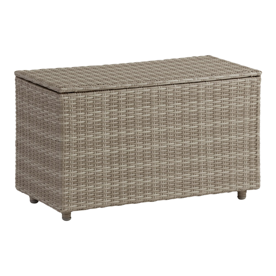 Gray All Weather Napoli Outdoor Patio Storage Table - All-Weather Wicker by World Market