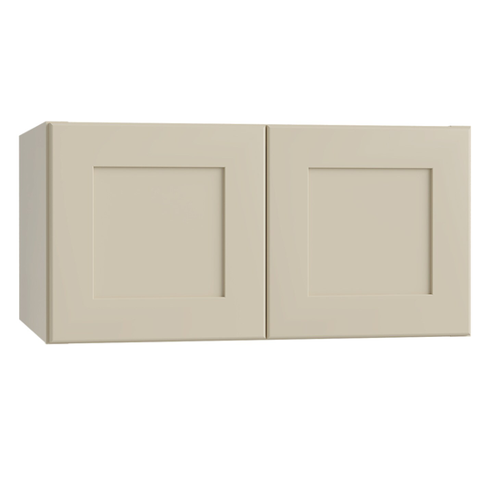 Luxxe Cabinetry Norfolk 30-in W x 12-in H x 24-in D Blended Cream Painted Door Wall Fully Assembled Semi-custom Cabinet (Shaker Door Style)