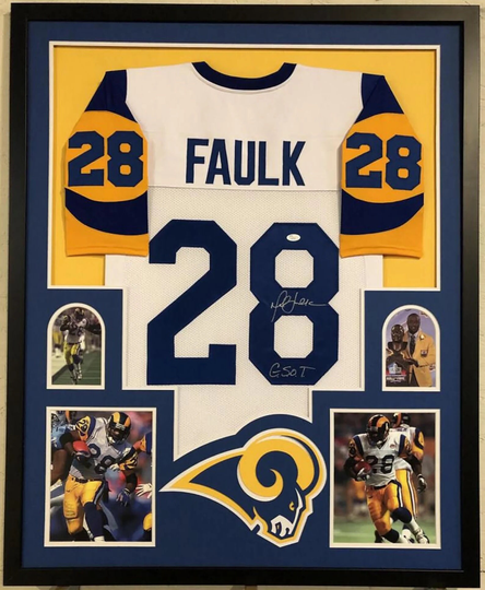 Isaac Bruce Autographed Signed Framed St. Louis Rams Jersey Beckett