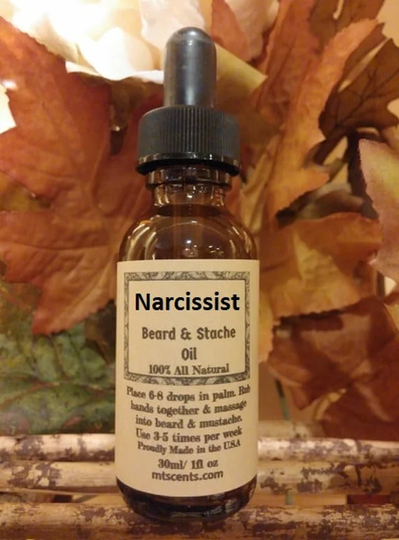 Narcissist Beard Oil/Mustache Oil Natural & Organic Ingredients 30Ml/1Oz Blend Egyptian Musk, Patchouli, Cinnamon, Orange Blossom
