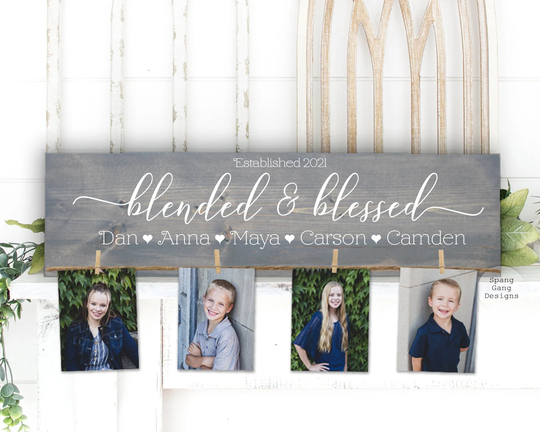 Blended Sign | Step Family Christmas Gift For Mom Wedding Personalized Shower Adoption