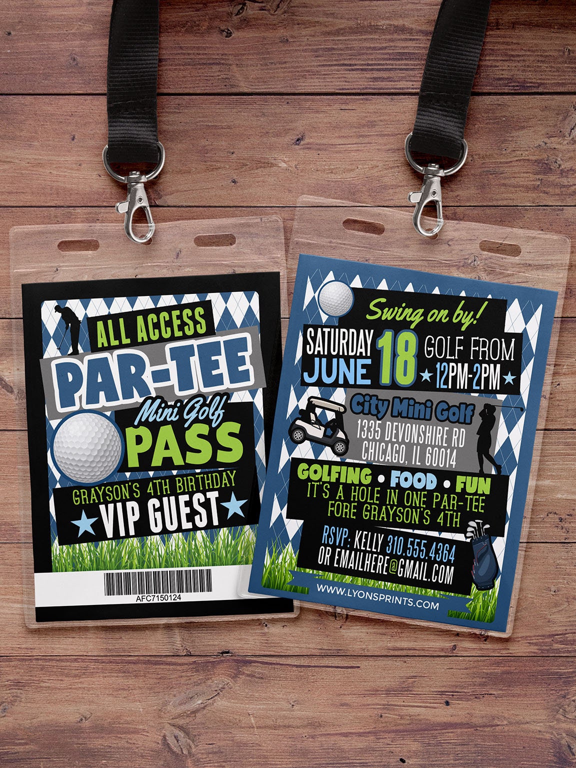 Miniature Golf Invitation , Party Invite, Birthday Invitation, Hole in One Invitation, Boy Birthday, Girl Birthday