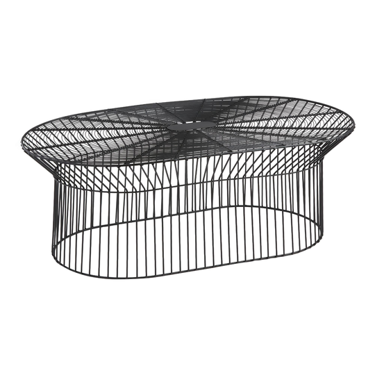 Oval Black Metal Zeke Outdoor Patio Coffee Table by World Market