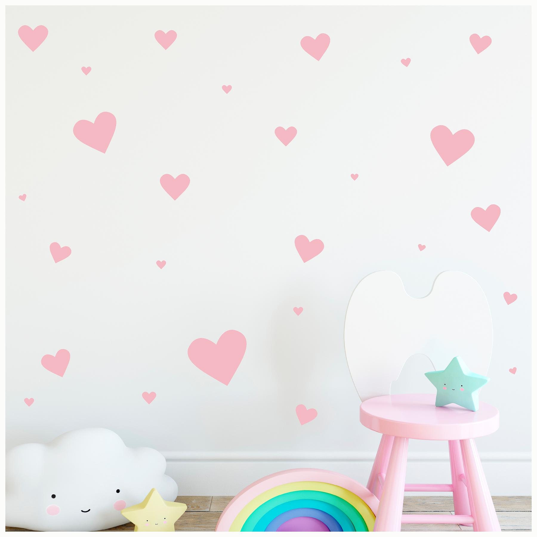 Set Of Over 50 Assorted Heart Self Adhesive Vinyl Wall Pattern Decal Sticker Art Valentine's Day Decor