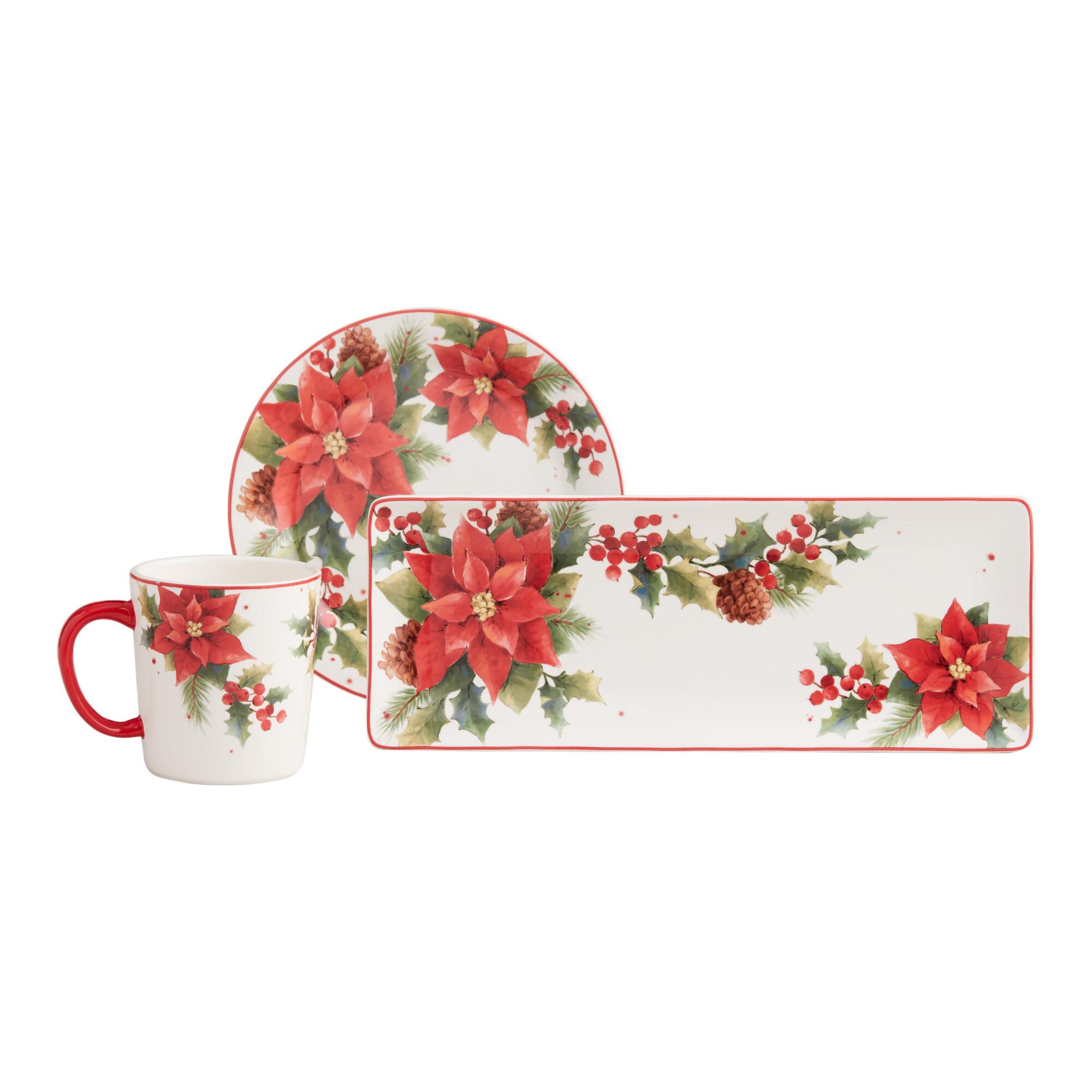 Pier Place Poinsettia Dinnerware Collection by World Market