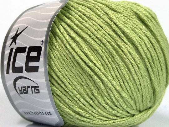 4 Pk Cotton Bamboo Blend Yarn, Dk Light, Spring Green, Light Double Knitting, Natural Yarn