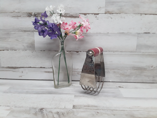 Vintage Dough Blender With Red Wooden Handle