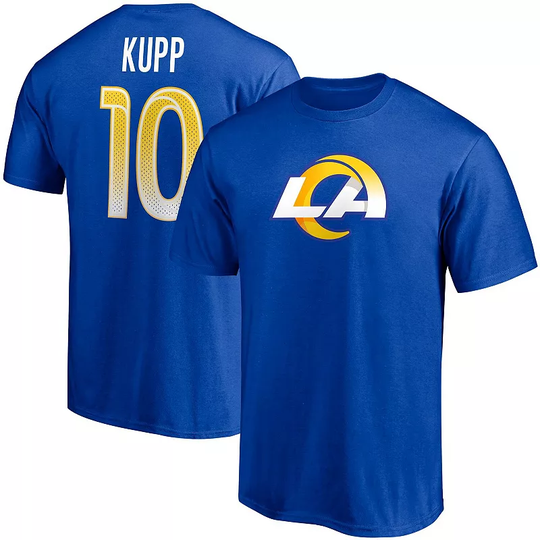 Men's Fanatics Branded Cooper Kupp Royal Los Angeles Rams Player Icon Name & Number T-Shirt, Size: 2XL, LAR Blue
