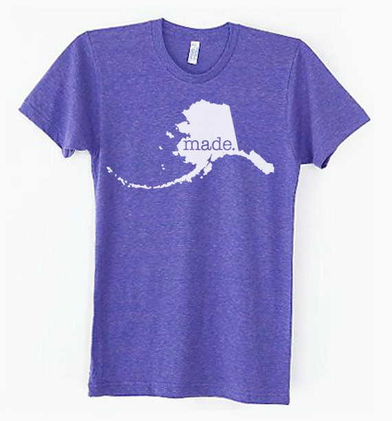 Alaska Ak Made Tri Blend Track T-Shirt - Unisex Tee Shirts Size S M L Xl