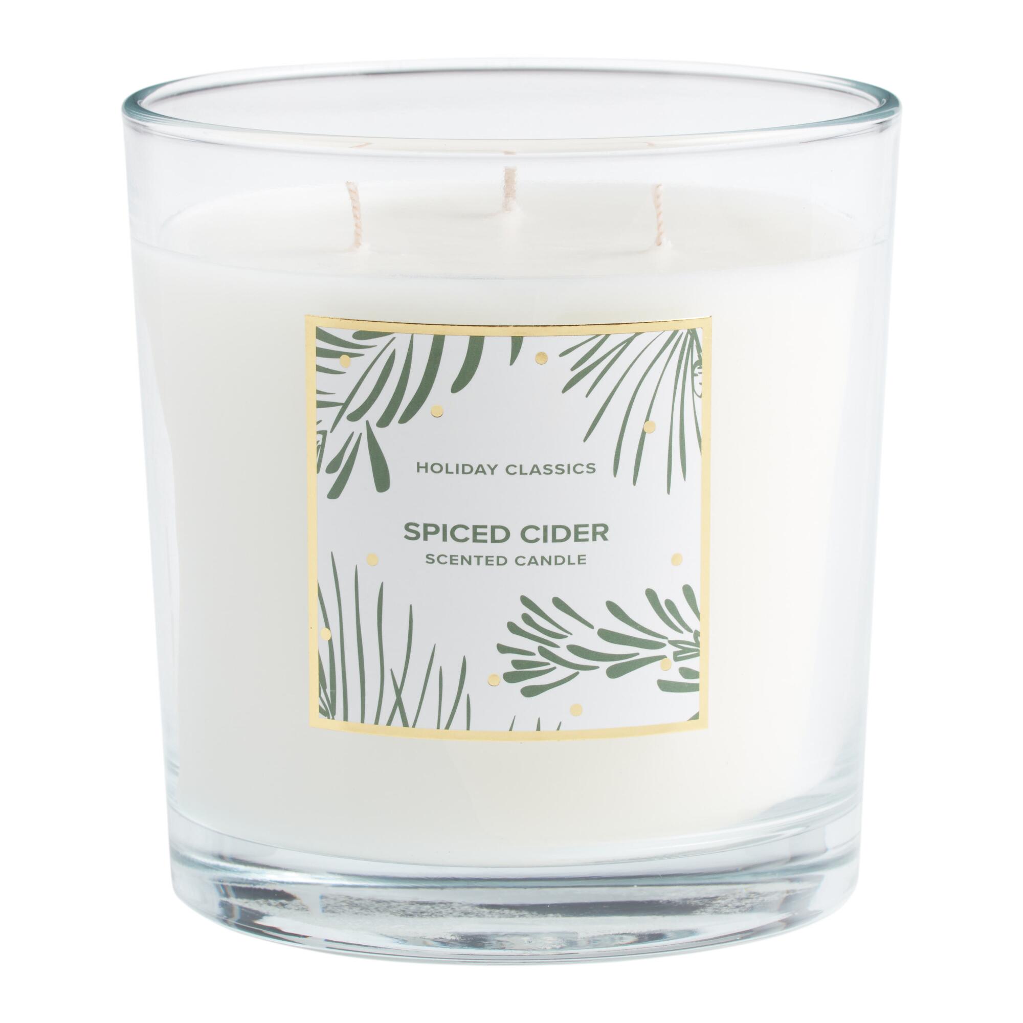 White Spiced Cider 3 Wick Scented Candle - Scented Wax by World Market