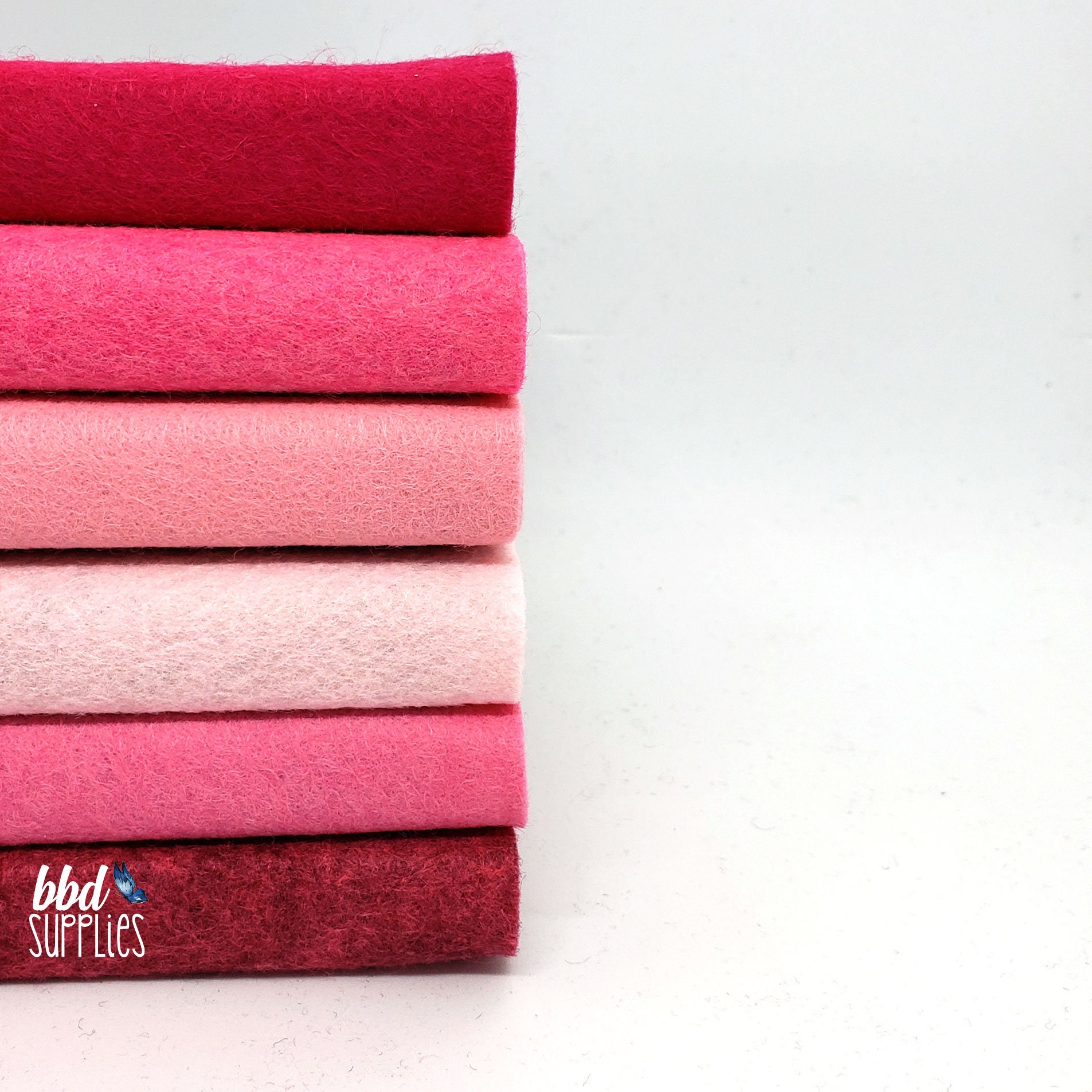 Wool Blend Felt Sheets Collection | Perfectly Pink Colors 6 Sheets You Choose Size