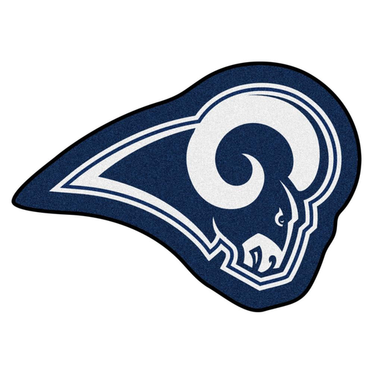 FANMATS Los Angeles Rams Mascot Mats 2 x 3 Team Colors Irregular Indoor Solid Sports Area Rug | 20975