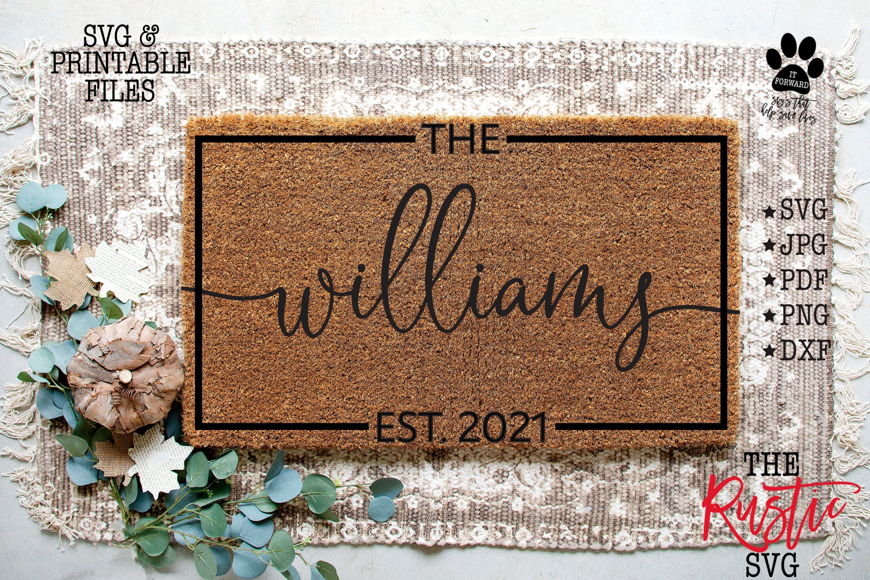Personalized Doormat, Last Name Doormat Svg, Family Svg Files, Cricut, 027
