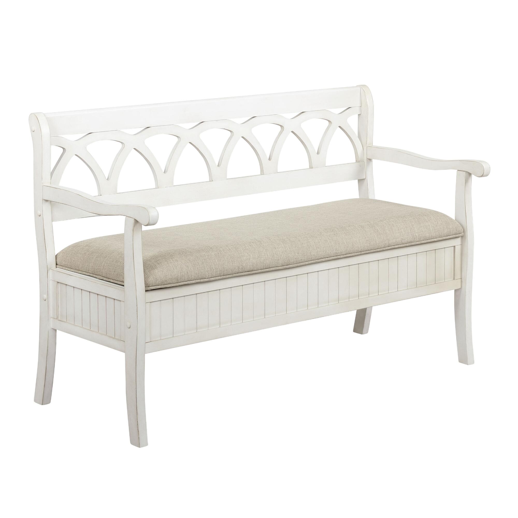 Wood Melissa Upholstered Storage Bench: Gray by World Market