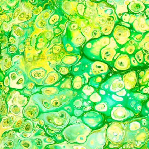 Surf in Lime Green From Fusion Blender Collection By Quilting Treasures - 100% Cotton You Choose Cut