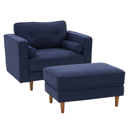 CorLiving Mulberry Modern 2-Piece Polyester/Polyester Blend Navy Blue Living Room Set | LGA-402-Z