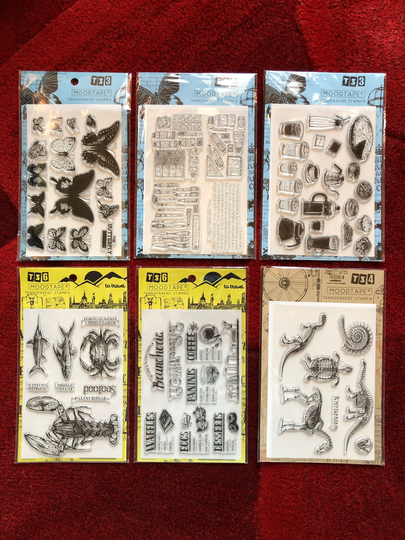 7 Options Of Clear Stamps Set By Moodtape - 11 X 16cm Cafe Menu/Morning Coffee/Art Painting/Butterflies/Seafood/Brunch