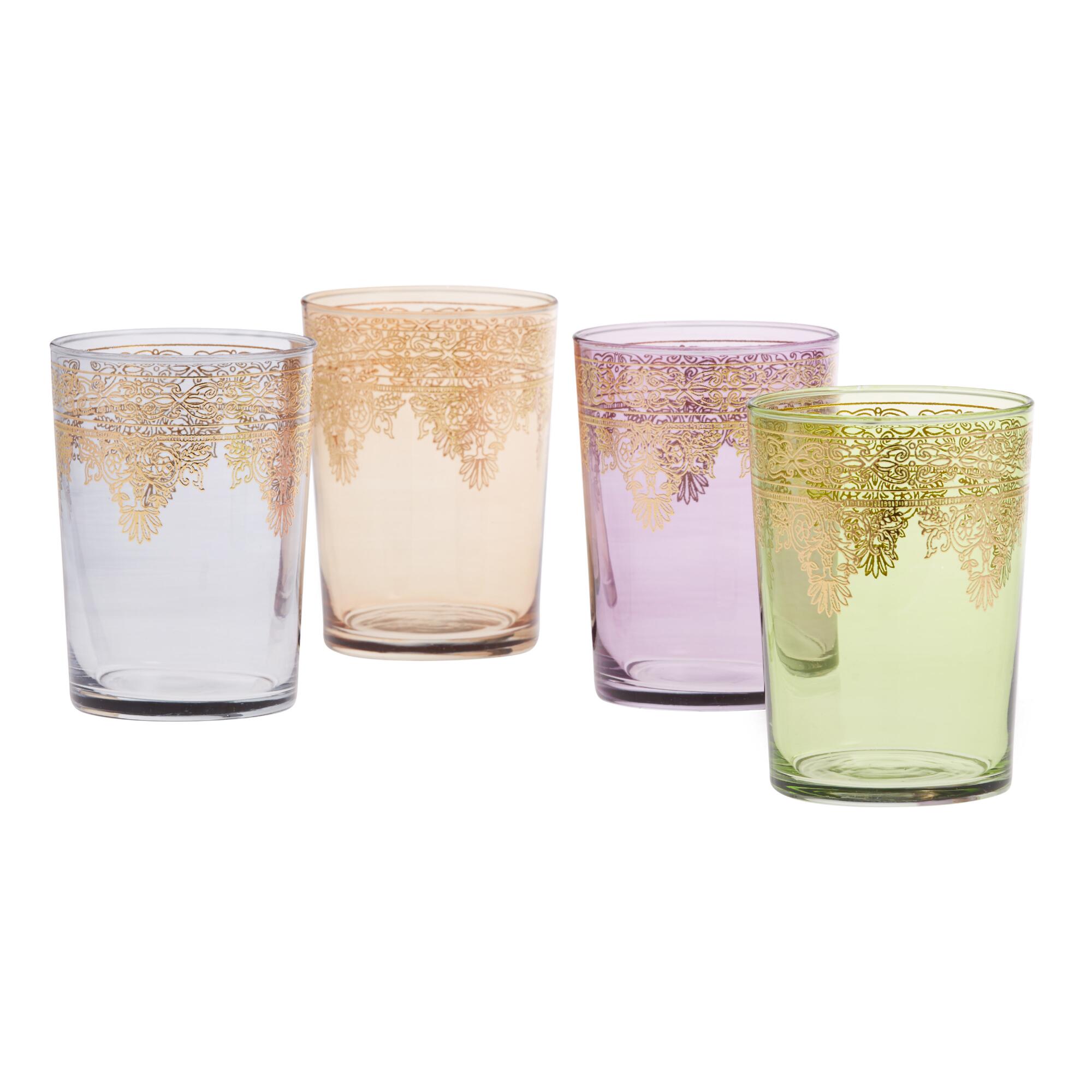 Moroccan Double Old Fashioned Glasses Set of 4: Multi by World Market
