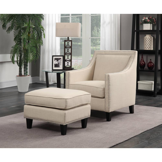 Picket House Furnishings Emery Modern Polyester/Polyester Blend Natural Living Room Set in Off-White | UER0822PC