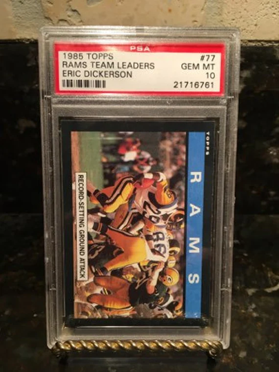1985 Topps Football La Rams Team Leaders - Authenticated. Encased, Graded Psa 10