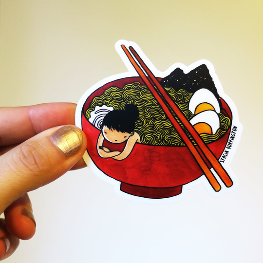 Vinyl Sticker - Ramen Girl Japanese Noodle Lover