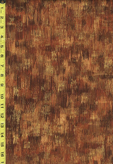 Blender-Coordinate - Fusions Brushwork Brown, Copper & Gold Metallic 16 Brown By The Half Yard