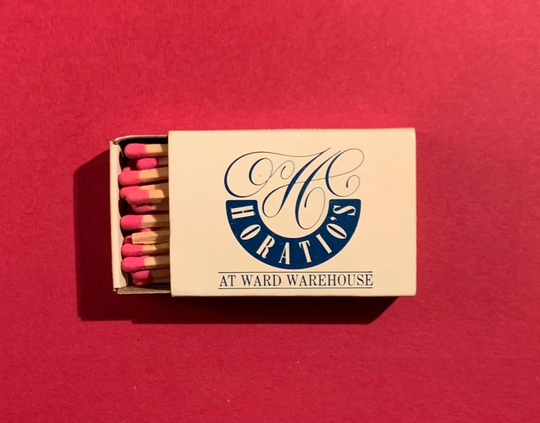 Vintage Matchbook, Horatios, Restaurant, Ward Warehouse, Honolulu, Hawaii, Matchbox, with Wooden Match Sticks, Free Ship Usa