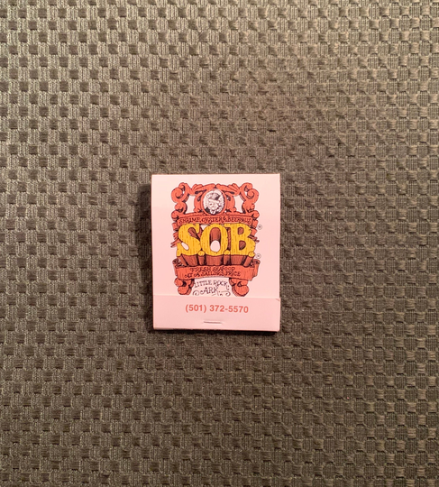 Vintage Matchbook, Sob, Restaurant, Little Rock Arkansas, Seafood, Oyster Bar, with All 28 Match Sticks, Free Ship in Usa