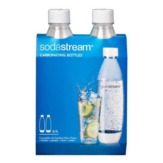 White SodaStream 1L Carbonating Water Bottles 2 Pack by World Market