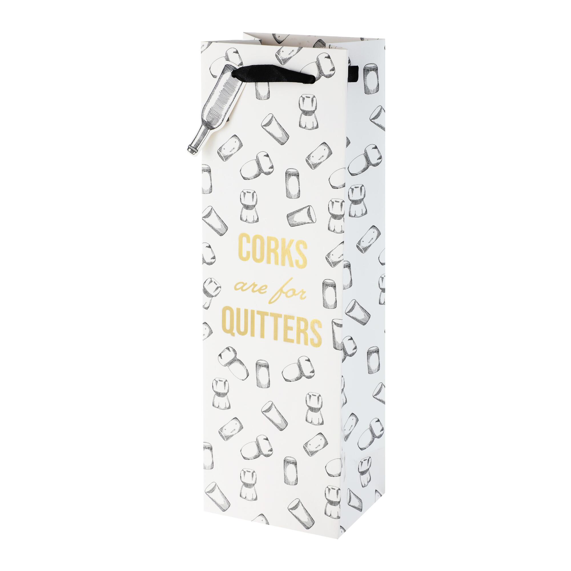 White Corks Are For Quitters Wine Bags Set Of 2 by World Market
