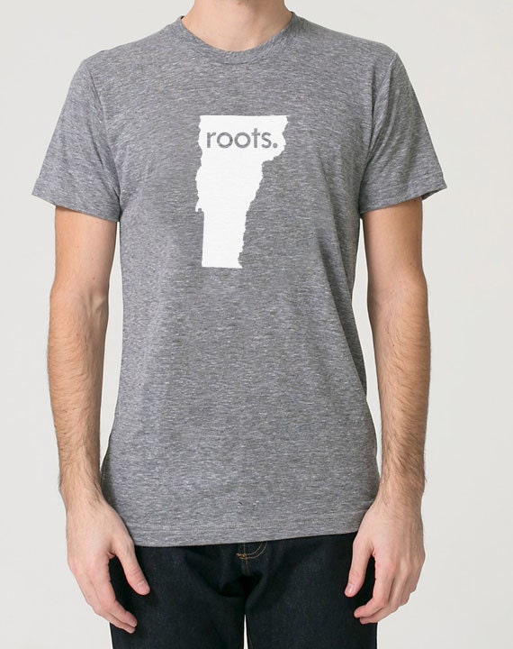Vermont Home State Vt Roots Tri Blend Track T-Shirt - Unisex Tee Shirts Size S M L Xl