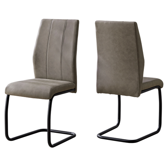 Monarch Specialties Contemporary/Modern Polyester/Polyester Blend Upholstered Dining Side Chair (Metal Frame) in Brown | I 1114