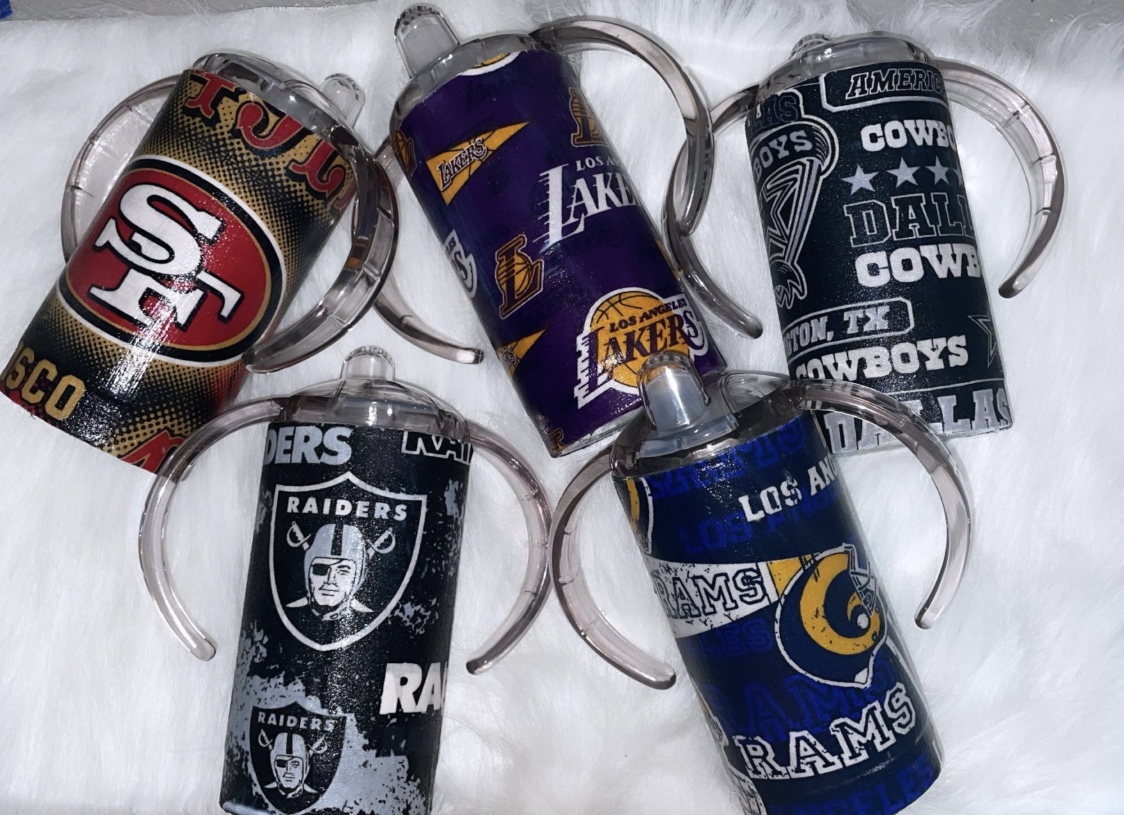 Toddler Sports Sippys|Sports Team | Fan Cups| Lakers Cowboys| Rams| Raiders| Sippy Cups