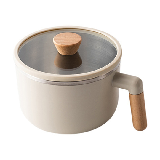 LAN Ramen Bowl Double Layer Heat-resistant Solid Color Stainless Steel Sealed Lunch Box for Kitchen - white