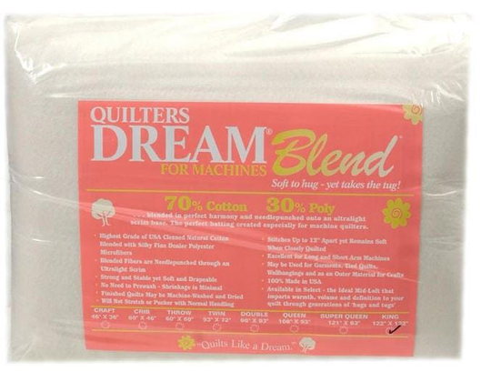 Quilters Dream Blend Select Loft 70/30 Queen Size Roll 93" X 30 Yards. Currently Shipping in 7-10 Days