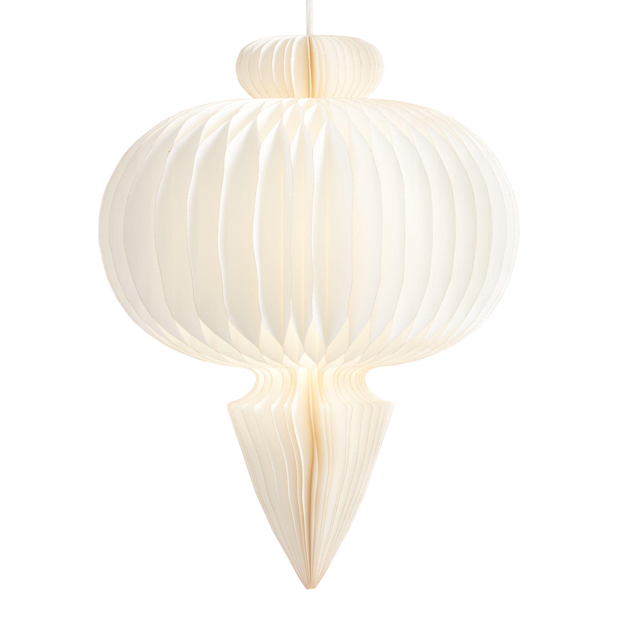 White Paper Ornament Shaped Pendant Shade - Large by World Market