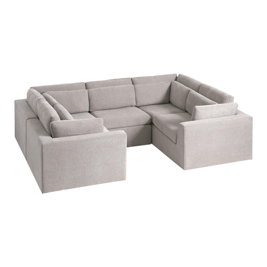 Gray Emmett 5 Piece U Shaped Modular Sectional Sofa by World Market
