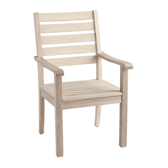 Whitewash Eucalyptus Sevilla Outdoor Patio Dining Armchair: Natural - Wood by World Market
