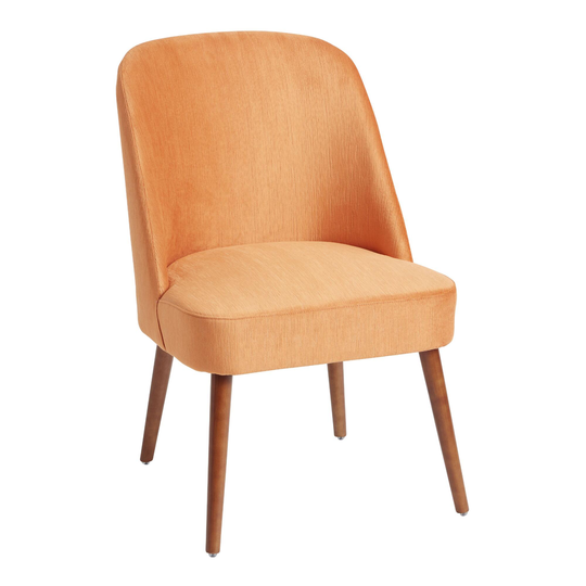 Butternut Velvet Curved Back Codie Upholstered Dining Chair: Brown/Orange - Fabric by World Market