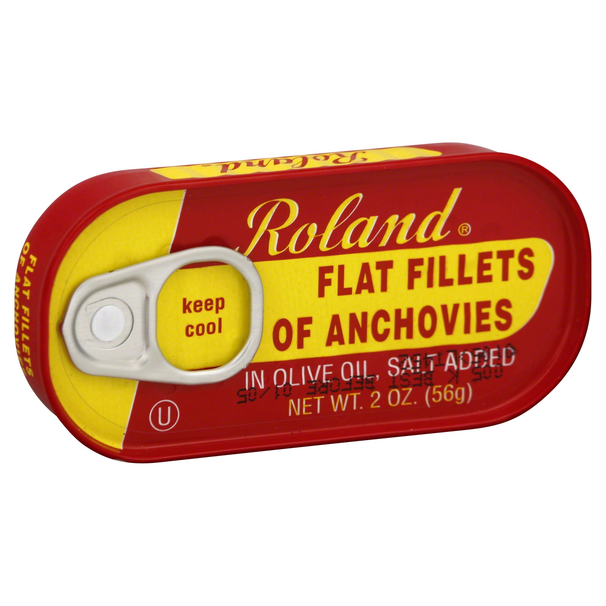 Roland Flat Fillets of Anchovies, In Olive Oil - 2 oz