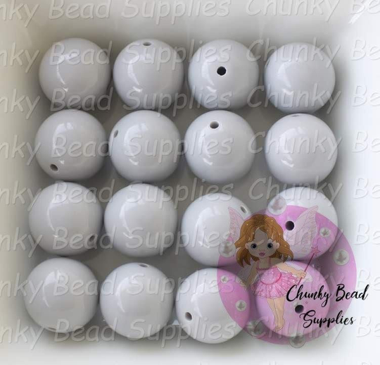 S3 Light Grey Solid Beads 20mm 10 Bead Count