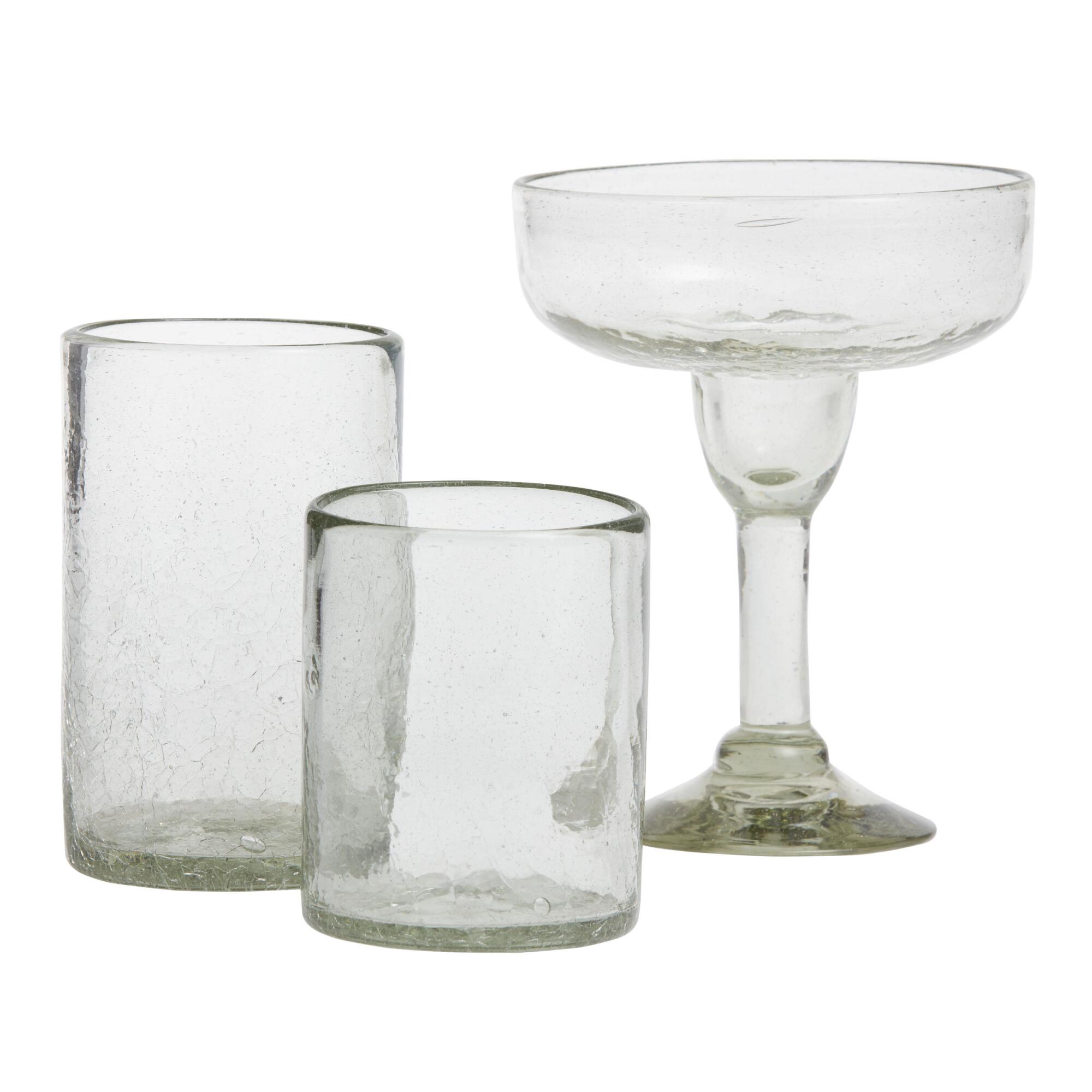 Recycled Crackled Glassware Collection by World Market