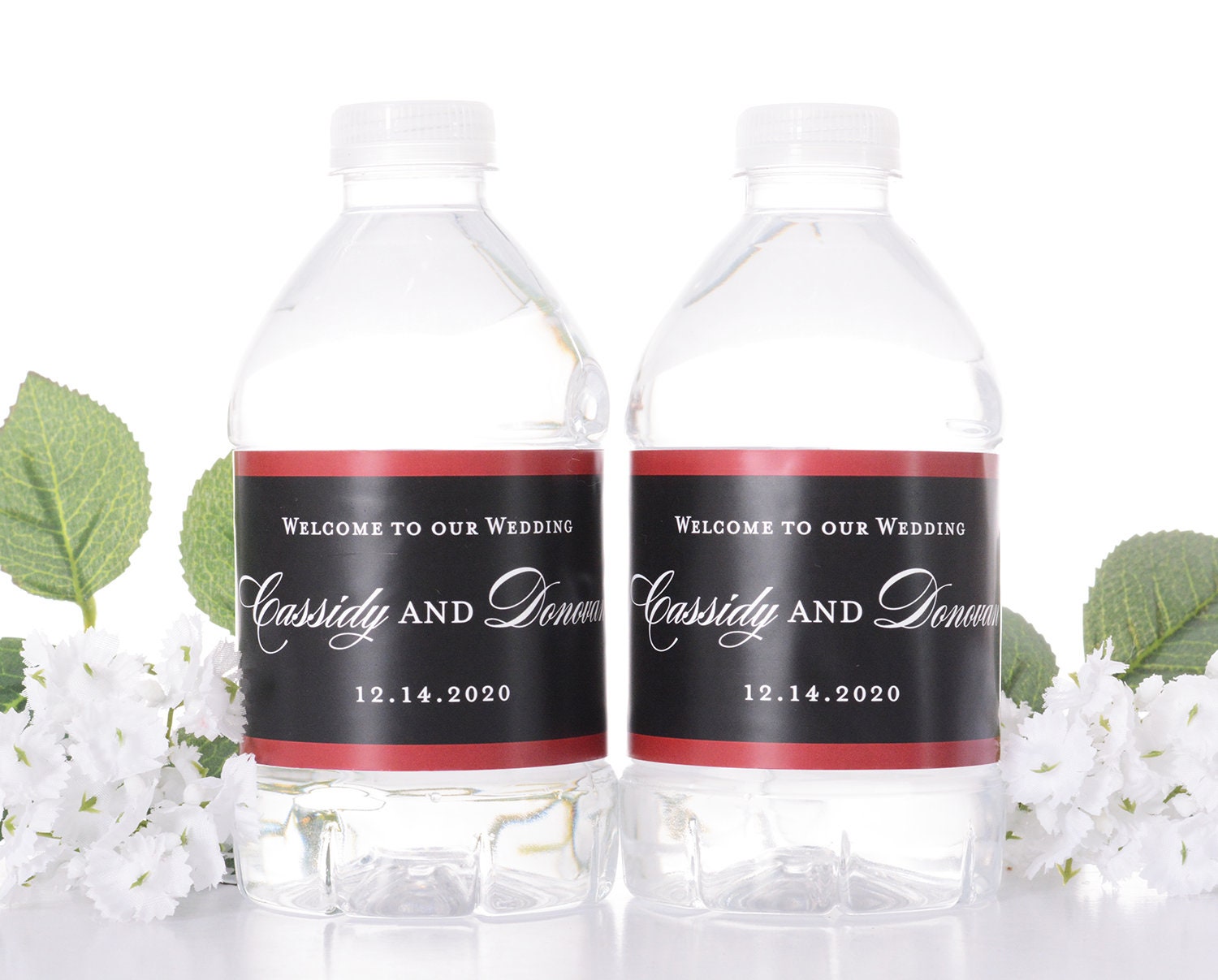 Custom Water Bottle Labels - Bottled Stickers Wedding Waterproof Elegant Script Sticker Wdiw-300