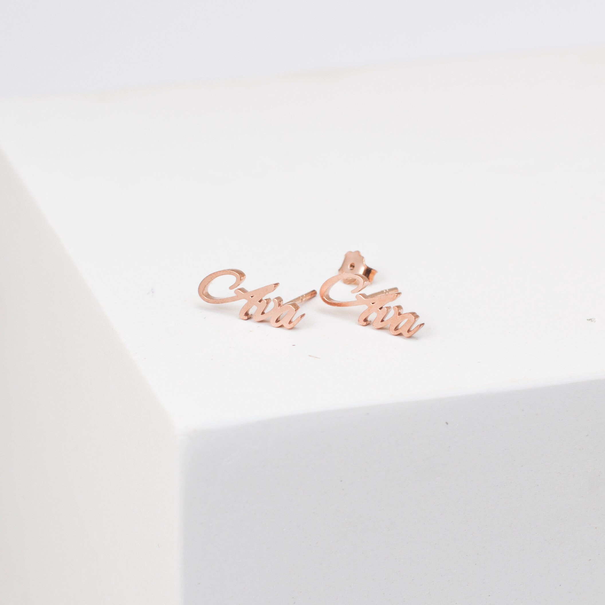 Personalized Name Earrings Dainty Stud Custom Jewelry Initial Gift For Her Bridesmaid Ch08F65