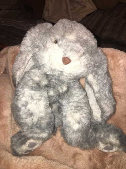 Vintage Mjc Bunny Plush Gray White Blend 20" Soft Cuddly Ecu Easter