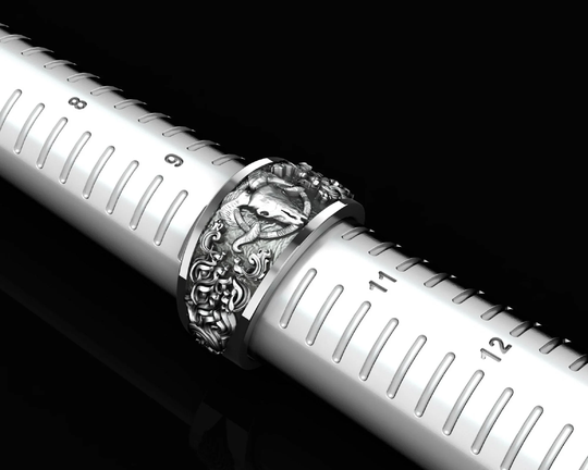 925 Sterling Silver Ram Skull Gothic Ring, Baphomet Satanic Ring Protection Jewelry