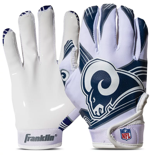 Franklin Sports Los Angeles Rams Youth NFL Football Receiver Gloves, Blue, X Small
