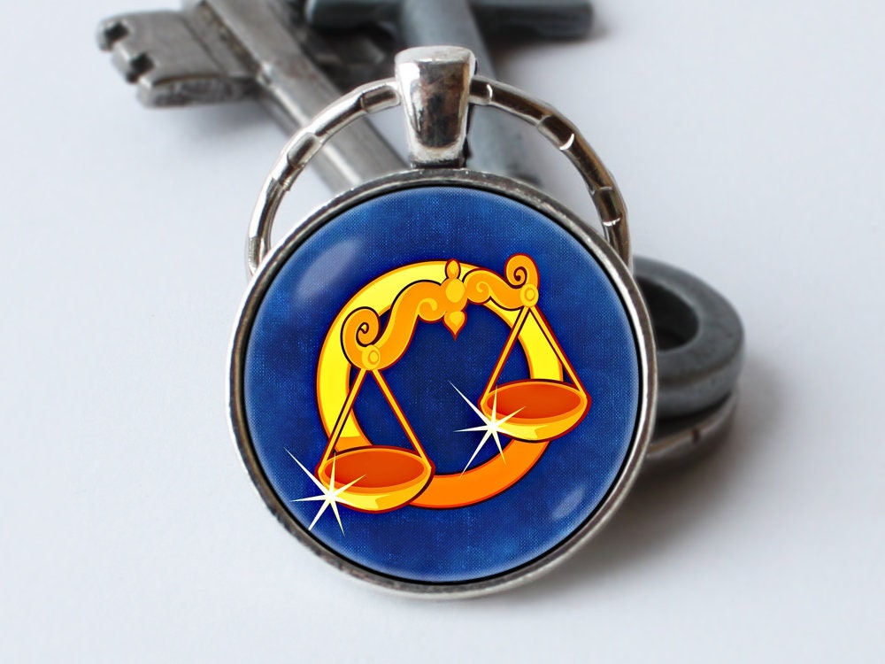 Astrology Keyring Libra Keychain Zodiac Jewelry Constellation Sign Key Chain Stars Birthday Gift Gemini Leo