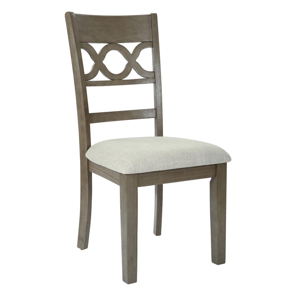 OSHOME Set of 2 Carmina Casual Polyester/Polyester Blend Upholstered Side Chair (Wood Frame) in Gray | BPCARDBC-AG