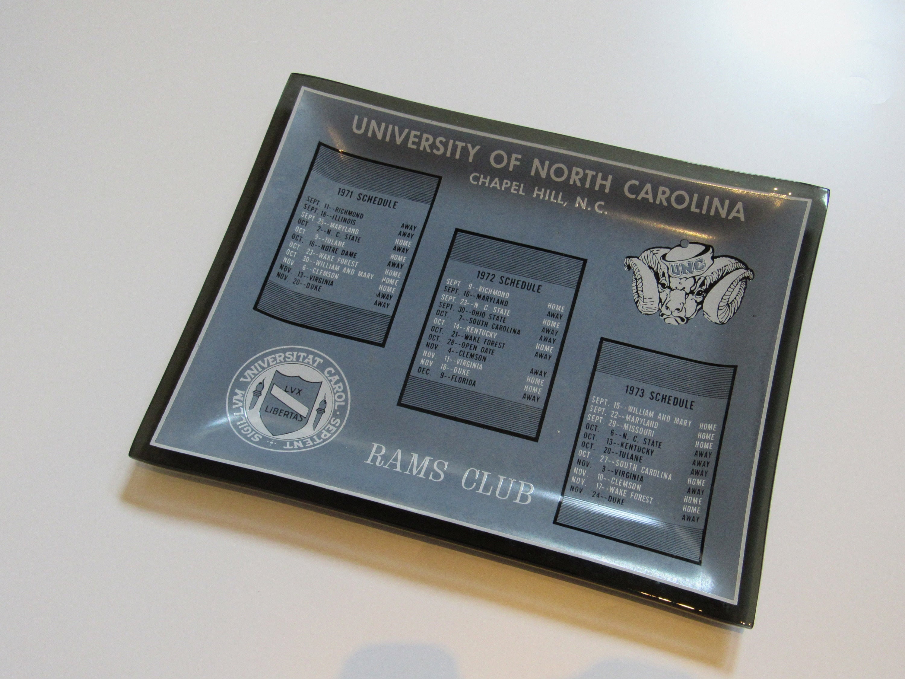 Vintage Tar Heels Alumni Ram's Club Ashtray Circa 1970's